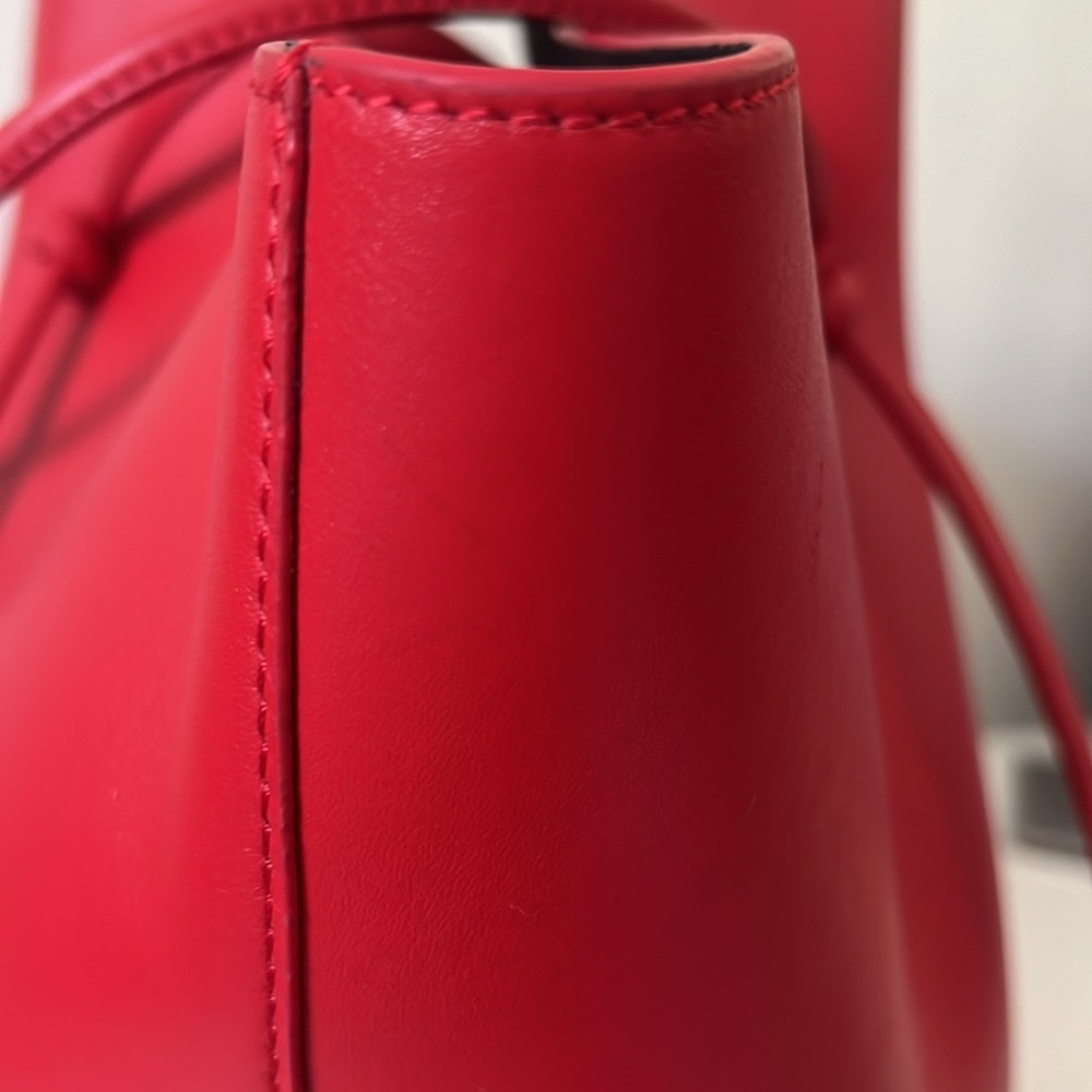 ❌SOLD❌ YUZEFI Large  Leather Mochi Bag Tote Handbag, Red - Picture 12 of 12